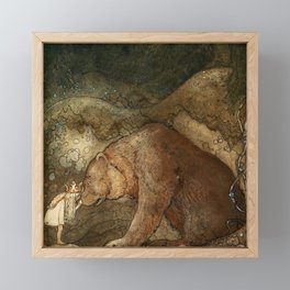 “She Kissed the Bear” by John Bauer Framed Mini Art Print