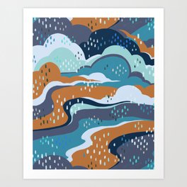 Land and Sky Ocean Waves Art Print