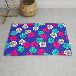 Pop Roses Pattern Rug | Graphicdesign, Trend, Pattern, Romantik, Vector, Curated, Girl, Cartoon, Illustration, Floral 