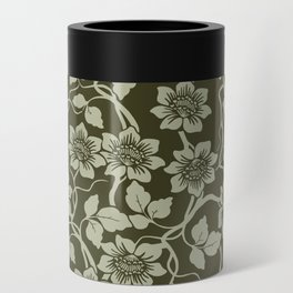 Heritage Floral Pattern Green Can Cooler