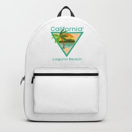 Laguna Beach Backpack | Illustration, Tree, Beach, Vacationspot, Graphicdesign, Sea, Summer, Digital, Camping, Tropical 