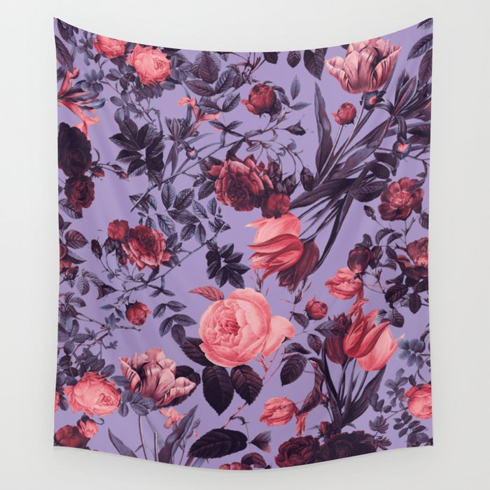 Romantic Floral Pattern Wall Tapestry