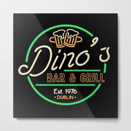 Dino's Bar And Grill Metal Print | 70Srock, Classicrock, Irish, Lyric, Rockmusic, Graphicdesign, Dublin, 70S 