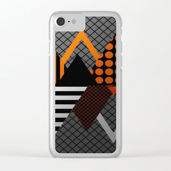 Industrial Geometry - Metallic, geometric, bronze, silver and gold, textured, patterned artwork Clear iPhone Case