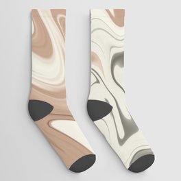 Milk chocolate fluid abstract Socks