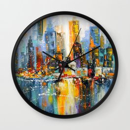 First snow in the metropolis Wall Clock