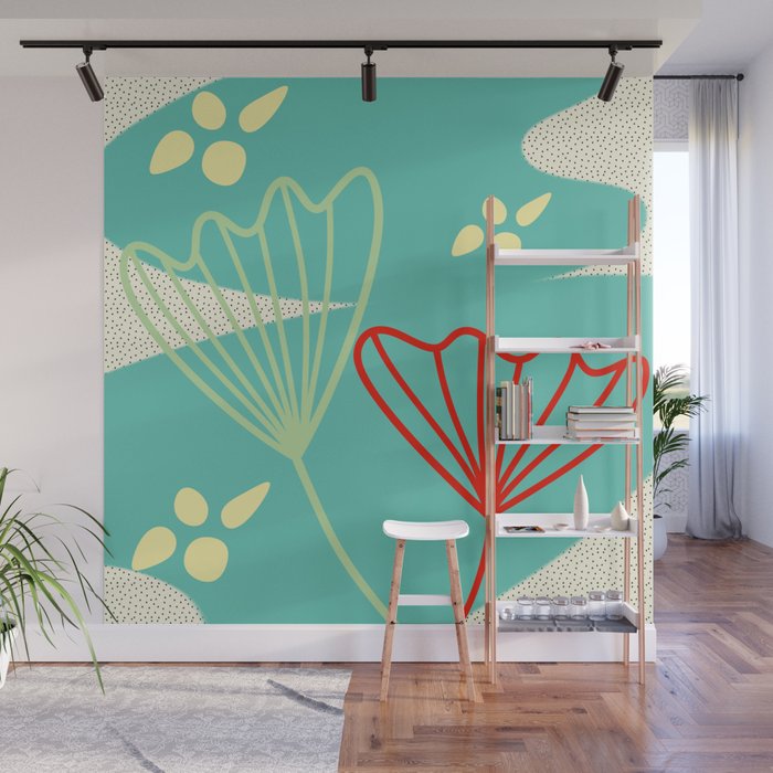 Modern Lily Pad Garden  Wall Mural