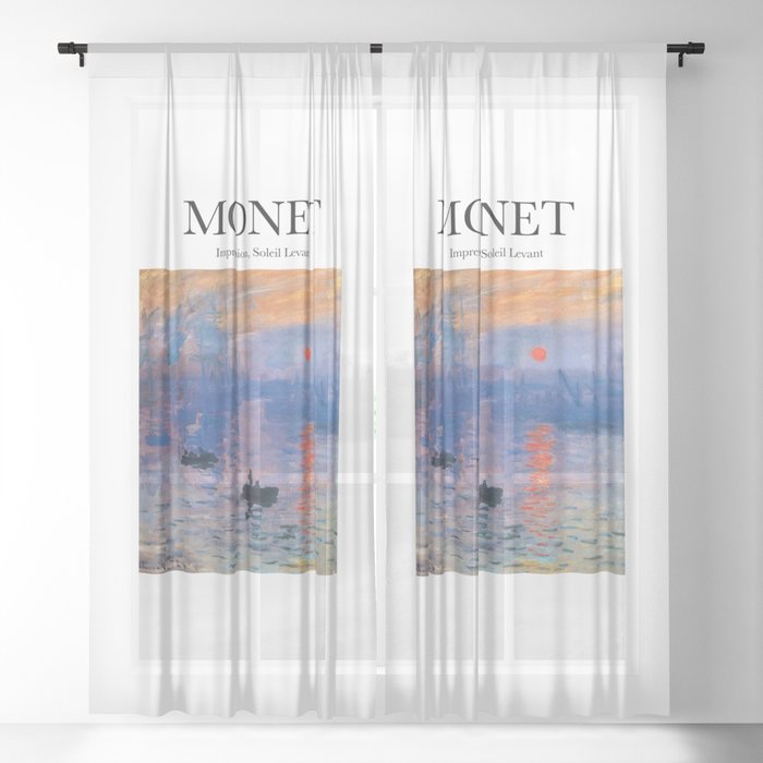 Monet - Impression, Soleil Levant Sheer Curtain