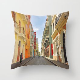 Streets of Old San Juan Throw Pillow