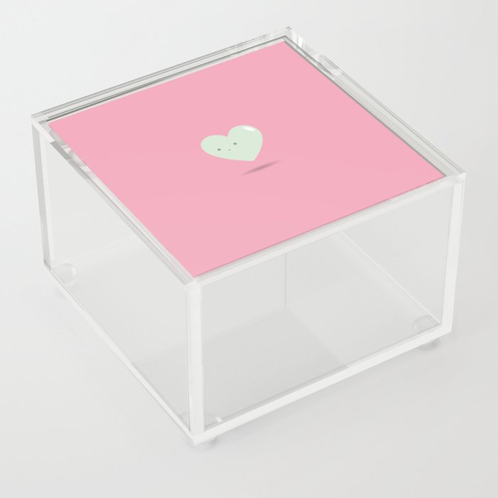 Love hearts Sticker Acrylic Box