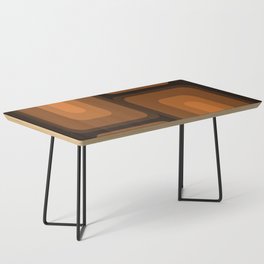 Mid Century Modern Long Rectangles Dark Burnt Orange Coffee Table