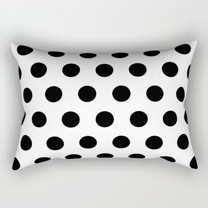 Polka Dots Black & white Rectangular Pillow