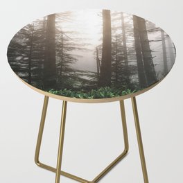 Pacific Northwest Forest Fog Adventures Side Table