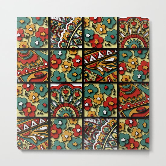 Flower collage Metal Print