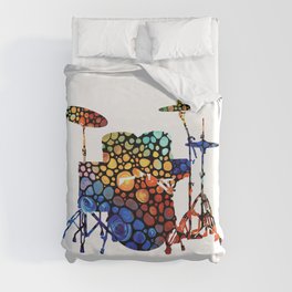 The Drums Mosaic Music Art by Sharon Cummings Duvet Cover