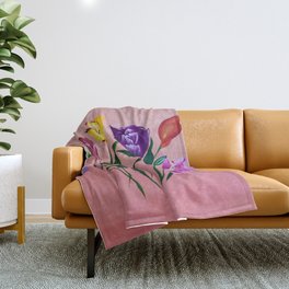 Tulips and Lilies  Throw Blanket