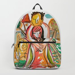 Hug - Naive Backpack | Naive, Yellow, Red, Couple, Aquarelle, Vanya, Carbon, Hug, Vanyfair, Watercolor 