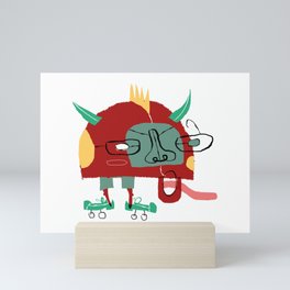 Skating Monster Mini Art Print