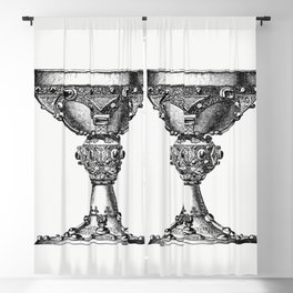 Vintage Victorian Style Goblet Engraving Blackout Curtain