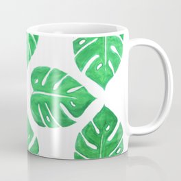 Nature tropical palm leaf print green pattern  Coffee Mug