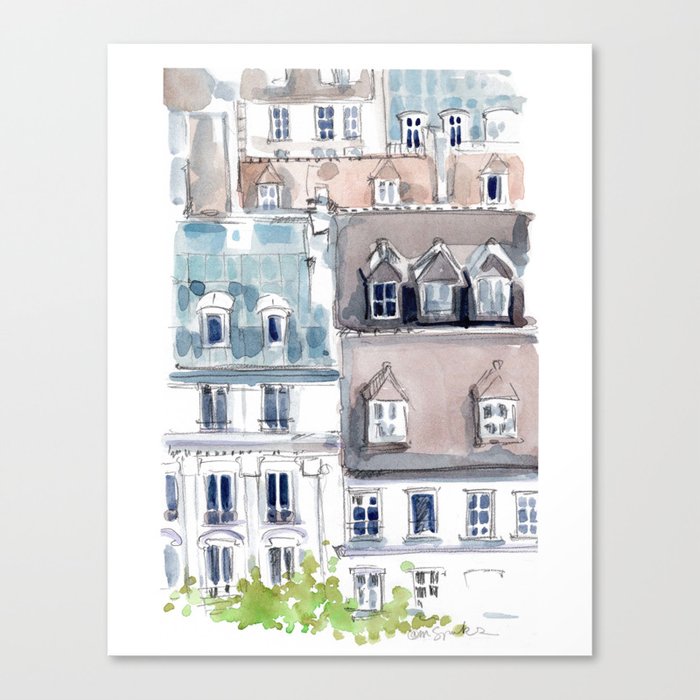Paris Roof Tops Canvas Print
