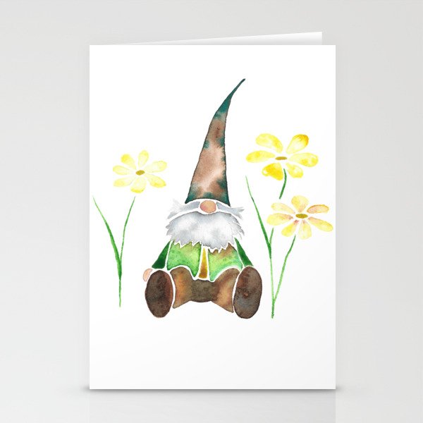 Gnome & Flowers Stationery Cards