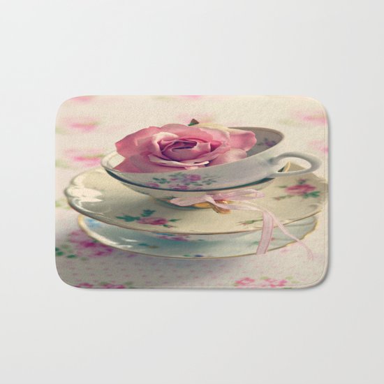 Vintage Tea Cups Bath Mat