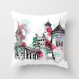 The Castle of Song - Architecture Paintings Throw Pillow