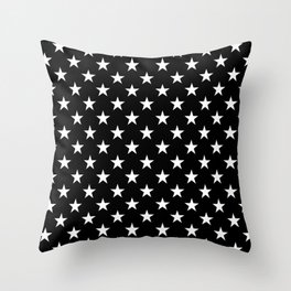 Stars (White & Black Pattern) Throw Pillow