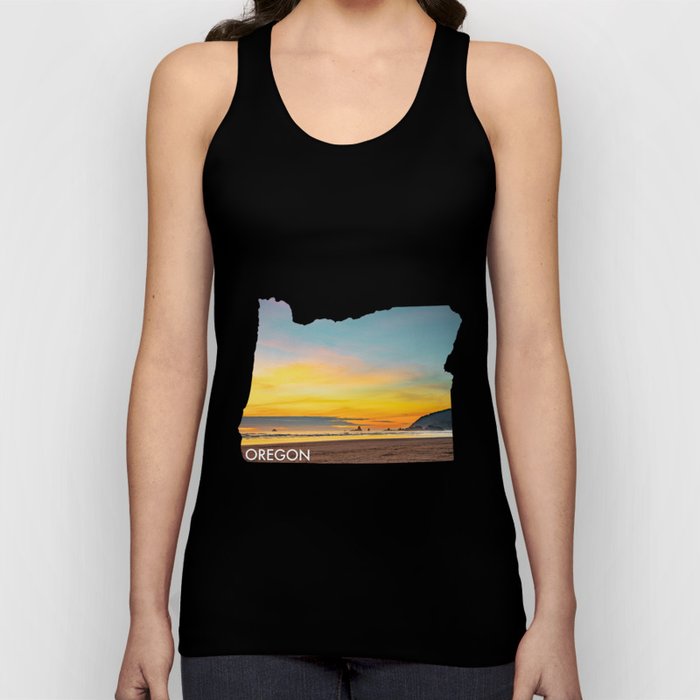 Oregon Map Sunset Tank Top