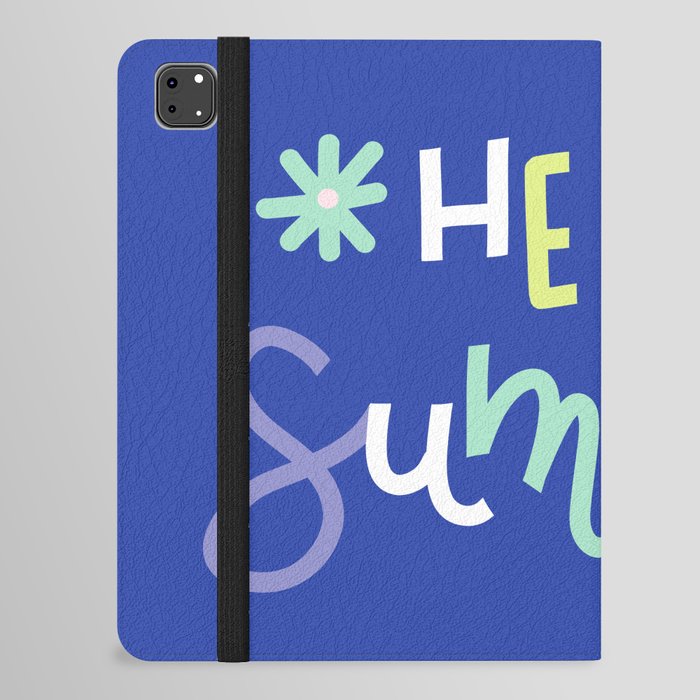 Hello Summer (blue) iPad Folio Case