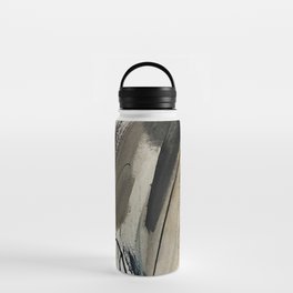 Drift [5]: a neutral abstract mixed media piece in black, white, gray, brown Water Bottle