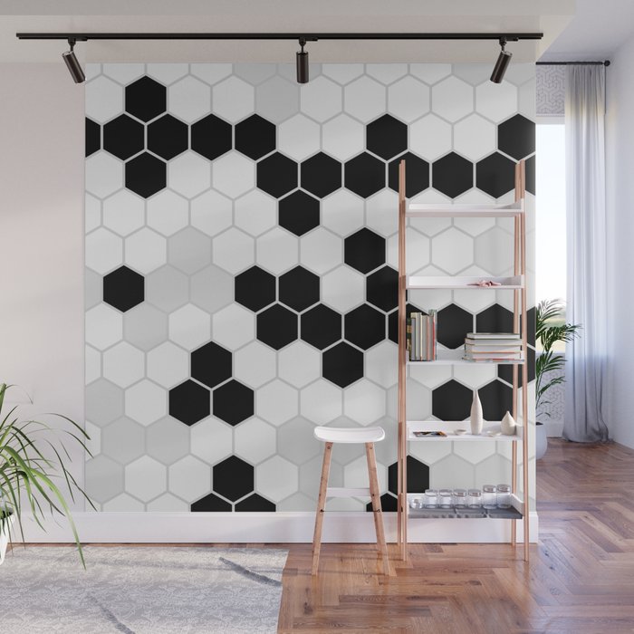 Honeycomb Pattern, Black and White Design, Minimalism Wall Mural by The  Happy Salad