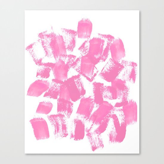 Pink Painter brushstrokes abstract minimal modern dorm college trendy boho painting monochromatic Canvas Print