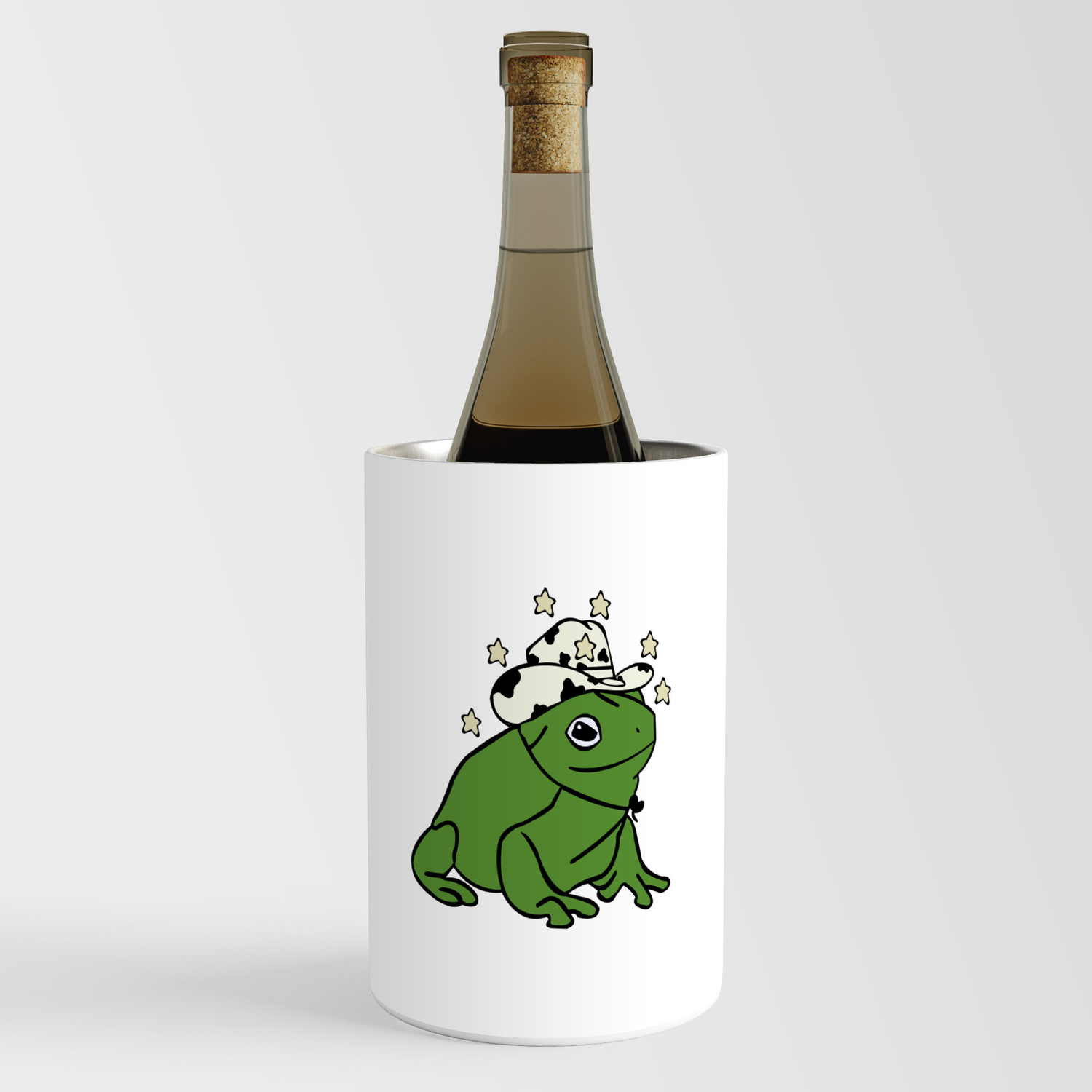 Frog With A Cowboy Hat Wine Chiller by Nadia | Society6