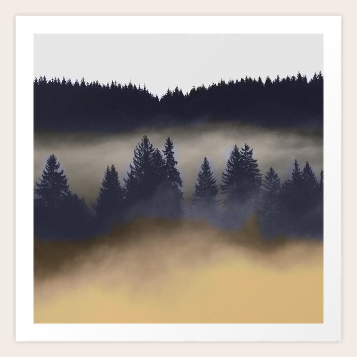 Misty Forest Art Print by Nadja Society6