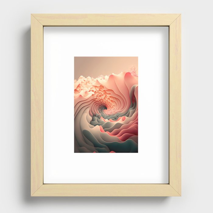 Pink Waves Petals Recessed Framed Print