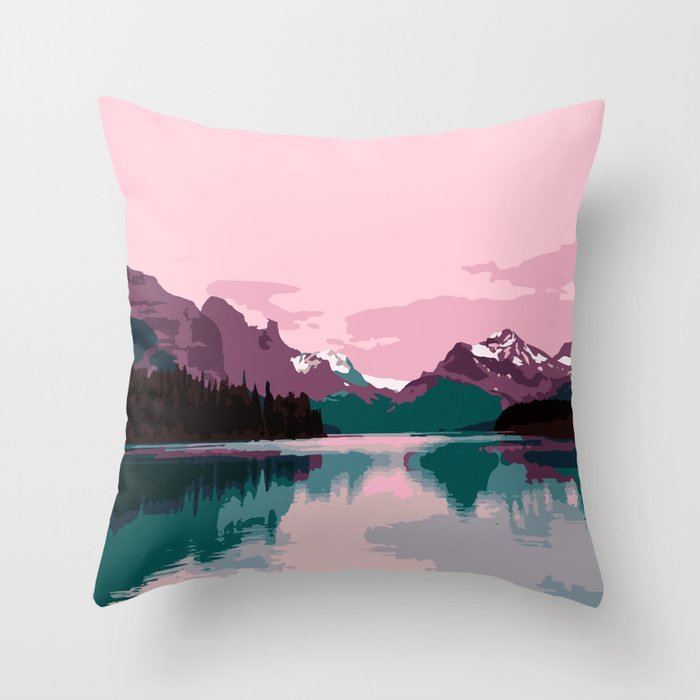 Maligne Lake - Cananda Throw Pillow