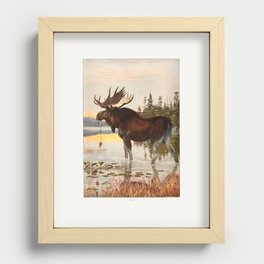 Vintage Moose Recessed Framed Print