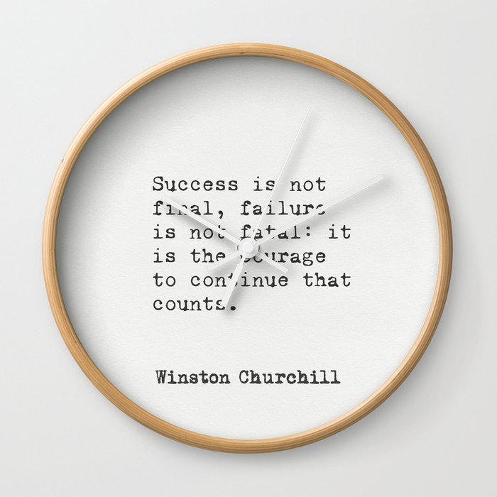 Winston Churchill words Wall Clock