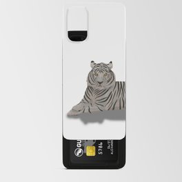 digital painting of a white tiger lying down and watching Android Card Case