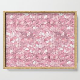 Luxury Pink Geometric Pattern Serving Tray