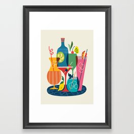 Mid Century Modern Cocktails Framed Art Print