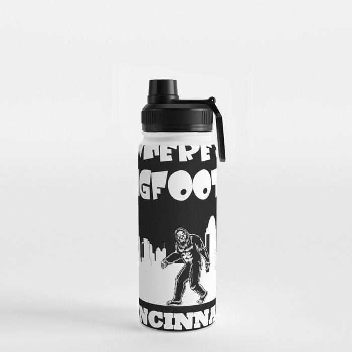 Bigfoot in Cincinnati Bigfoot gifts Ohio designs funny gift Water Bottle
