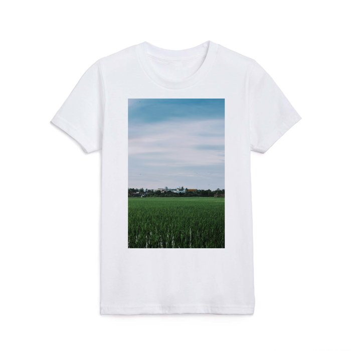 afternoon view near rice fields Kids T Shirt