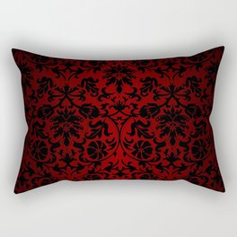Dark Red and Black Damask Rectangular Pillow