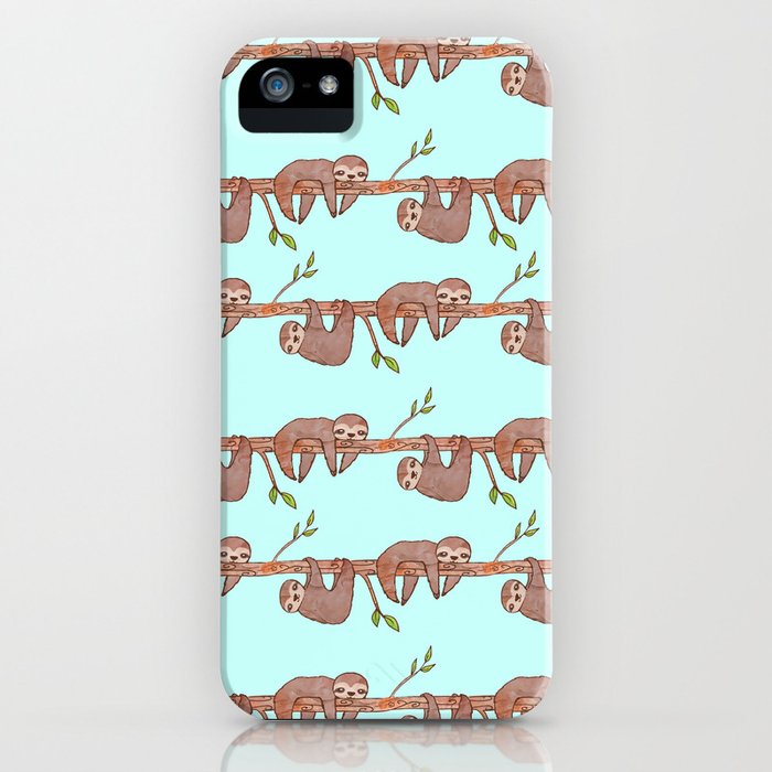 lazy baby sloth pattern iphone case