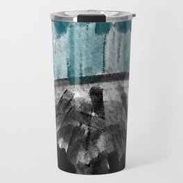 Mountains from a Dream - Contemporary Abstract in Black and Green 2 Travel Mug