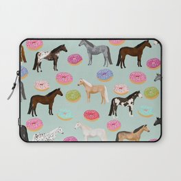 Horses Donuts - horse, donut, pastel, food, horse blanket, horse bedding, dorm, cute design Laptop Sleeve