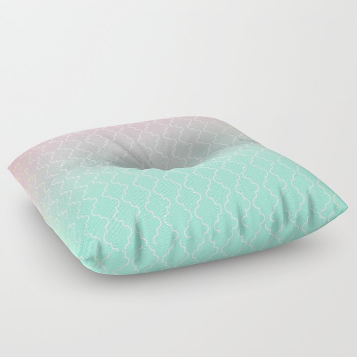 Moroccan pattern with mint, pink and gold Floor Pillow